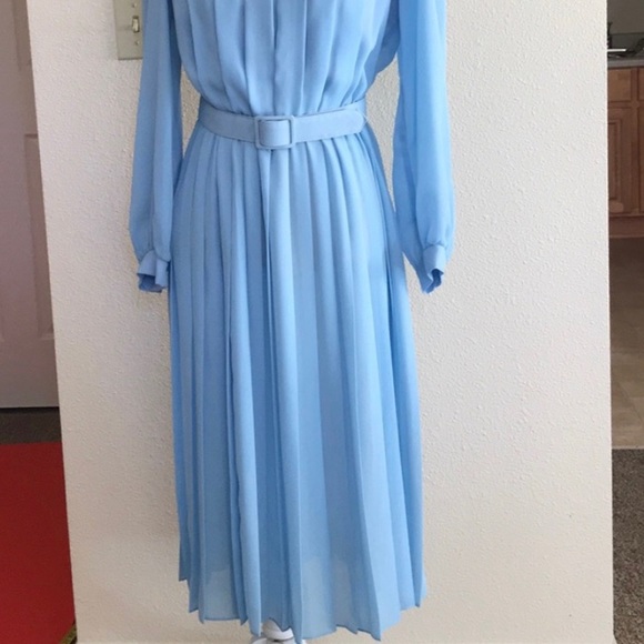 VINTAGE ILGWU BLUE WOMEN DRESS SIZE 12 - Picture 5 of 16